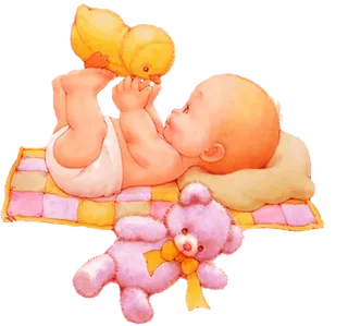 孩子小鸭子小熊