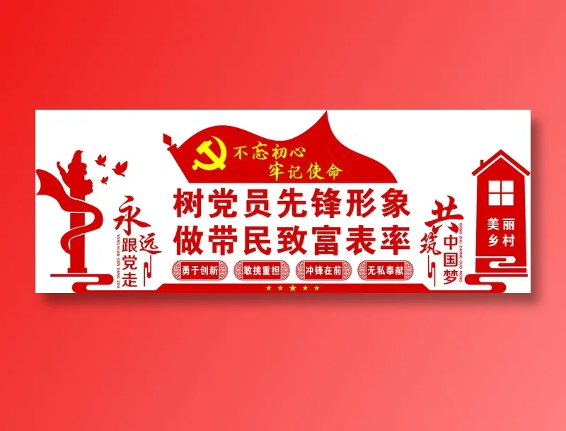 党员*形象文化墙cdr矢量模版下载