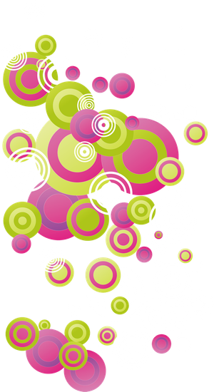 红色绿色圆点卡通堆叠