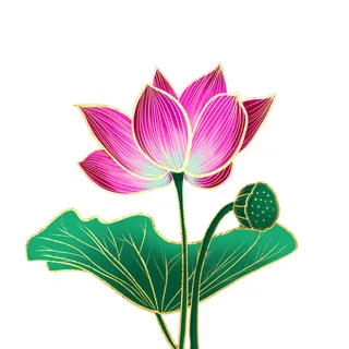 国潮中国风手绘荷花莲花荷叶莲藕植物花卉装饰插画PSD设计素材 国潮中国风手绘荷花莲花荷叶莲藕植物花卉装饰插画PSD设计素材