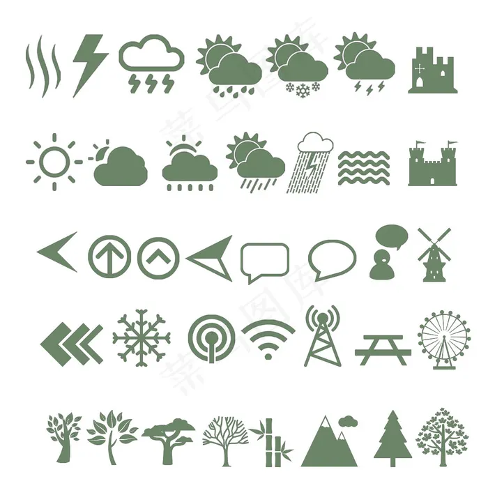 旅游规划景观设计自然环境图标(1191x1191)psd模版下载