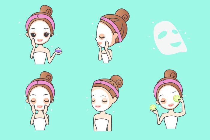 化妆品素材卡通版美容女孩