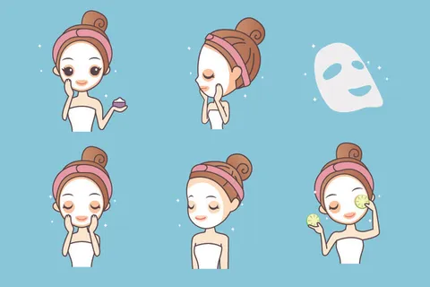 化妆品素材卡通版美容女孩