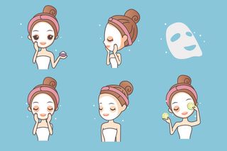 化妆品素材卡通版美容女孩