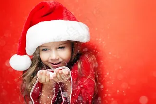 戴圣诞帽的女孩