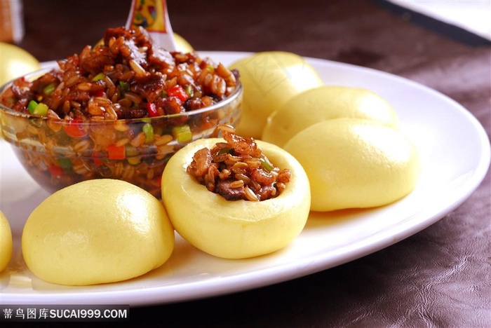 麦香肥牛包中华美食摄影图