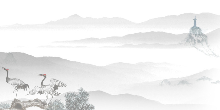 中国风传统水墨古风古典展板边框工笔画PS海报背景平面设计素材