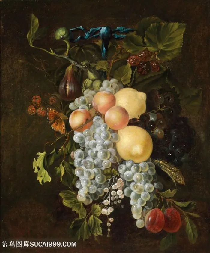 古典花卉静物水果油画