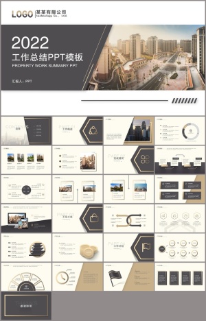 大气公司工作总结PPT模板预览图