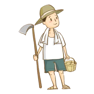 五一劳动节农民干活设计元素