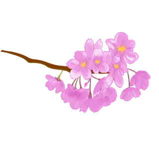 春天浪漫粉红色樱花手绘樱花梅花桃花花朵图片PNG免扣素材