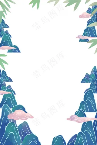 国潮手绘相框psd分层模板