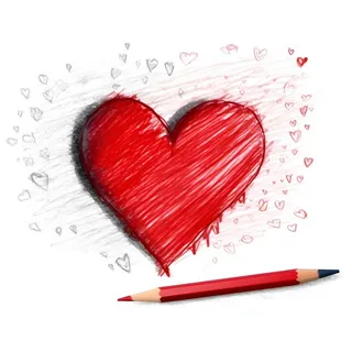爱心铅笔画素材背景