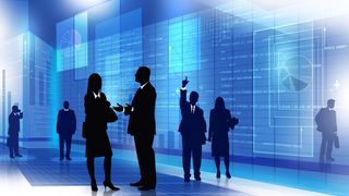 蓝色背景商务剪影图片