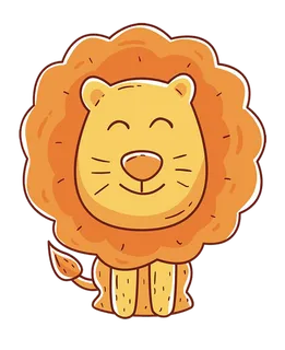 卡通狮子黄色可爱