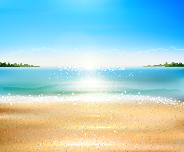 夏天海滩大海背景eps,ai矢量模版下载