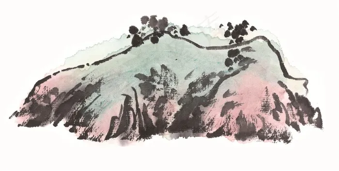 水墨山石绘画素材