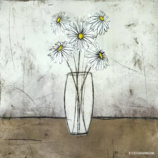 手绘花卉花瓶油画 手绘花卉花瓶油画