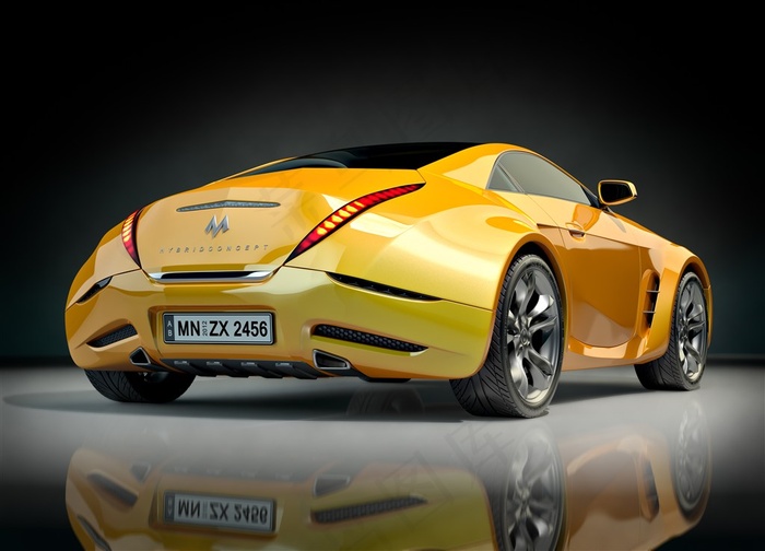 黄色玛莎拉蒂跑车高清摄影图片车图片