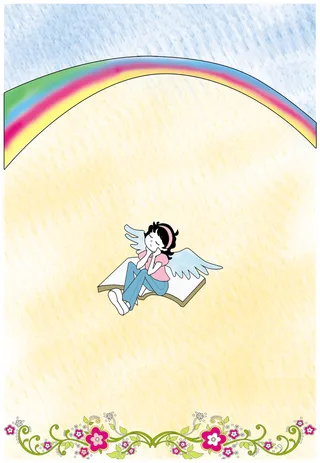 竖版彩色中小学手抄报天使模板