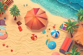 海滩海边夏日游泳背景