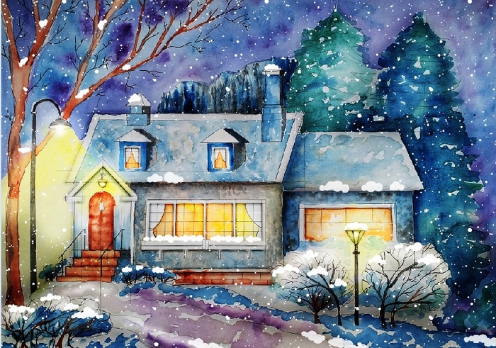 圣诞节冬天背景风景