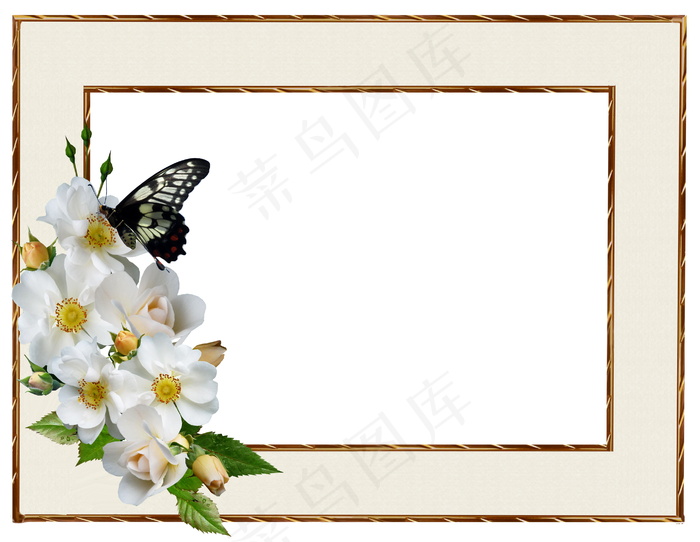 蝴蝶鲜花金属相框图片