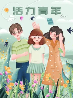 54青年海报54青年插画海报 54青年海报54青年插画海报