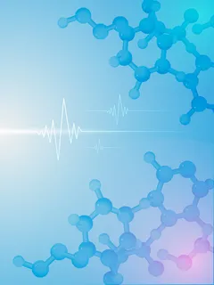 蓝色渐变医疗健康分子元素背景