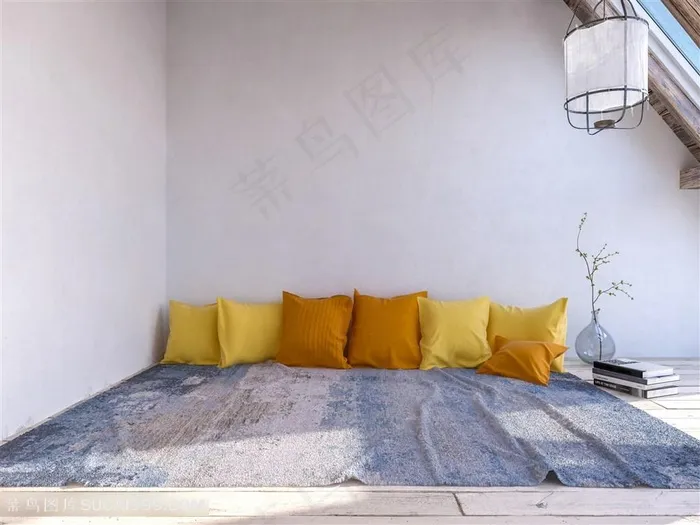 时尚黄色抱枕高清图片