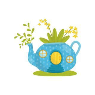 复活节装饰元素手绘插画兔子彩蛋鲜花场景(47)