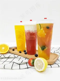 高清素材三杯水果茶图片 高清素材三杯水果茶图片