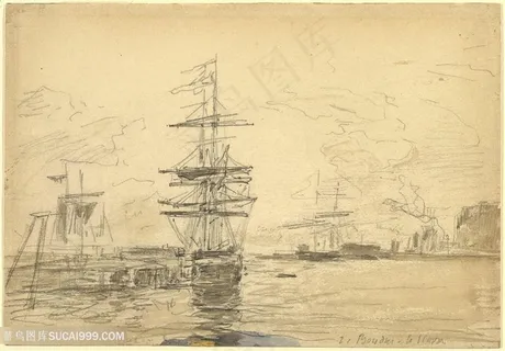 海景船高清风景画油画 海景船高清风景画油画