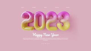 创意2023年新年兔年数字字体设计