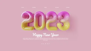 创意2023年新年兔年数字字体设计