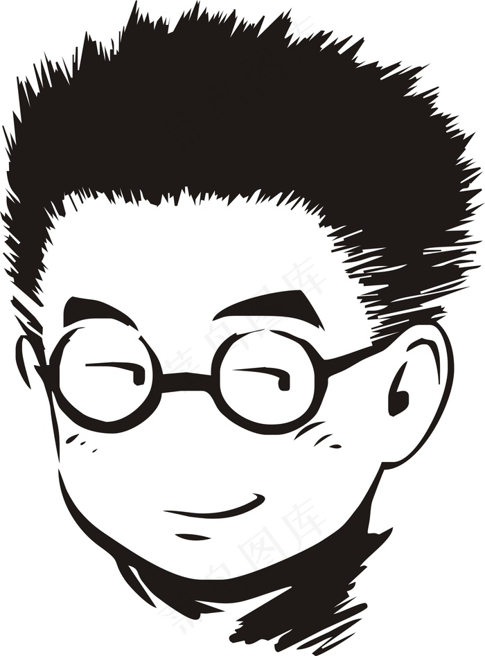 卡通帅气男孩贴纸