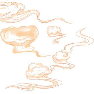 中国风国潮祥云插画手绘云彩图案海报云层装饰背景PSD设计素材