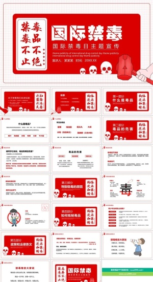 禁毒宣传PPT模板ppt模版预览图