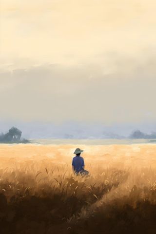 田园丰收手绘背景