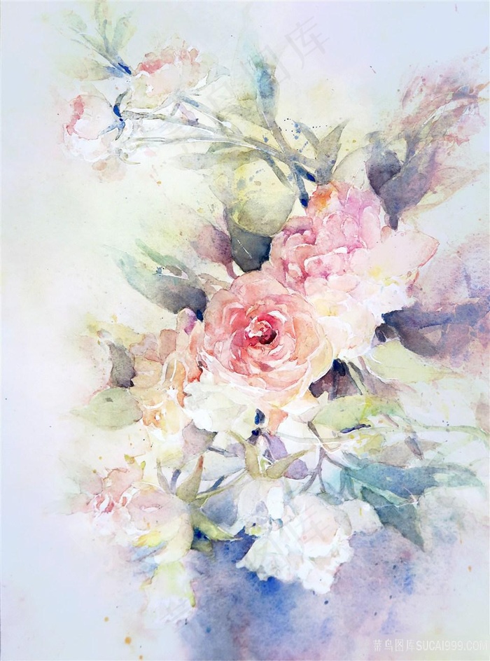 手绘水彩花卉