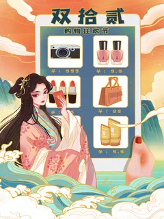 双十二 双十二海报 双12促销海报 购物狂欢节 双12来了