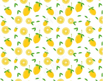 黄色卡通水果平铺背景图片