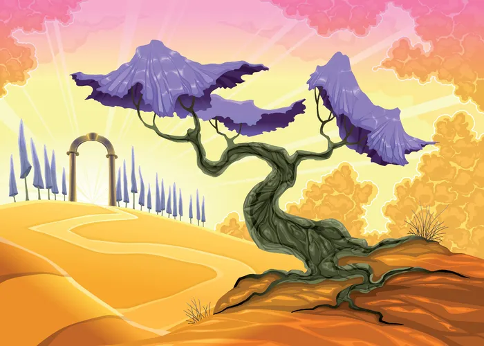 卡通风景大树
