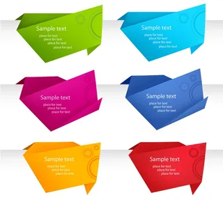 免抠彩色折纸矢量