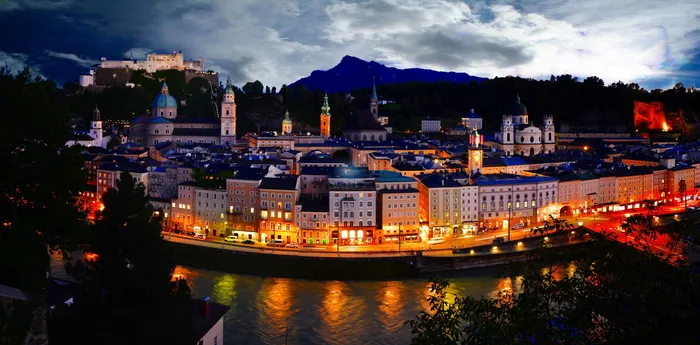 高清唯美城市夜景江边夜景