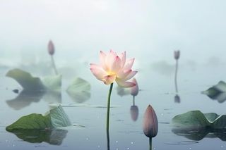 简约雾面荷花池塘背景