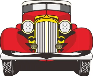 红色简约风大卡车汽车面包车矢量图素材