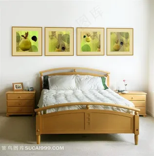 卧室里的家具与装饰画家居摄影高清图片