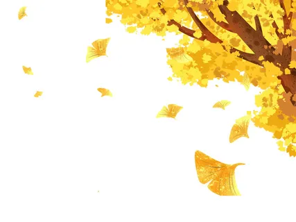 你好九月秋天落叶银杏叶素材