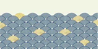 中国风鎏金浪花波浪矢量